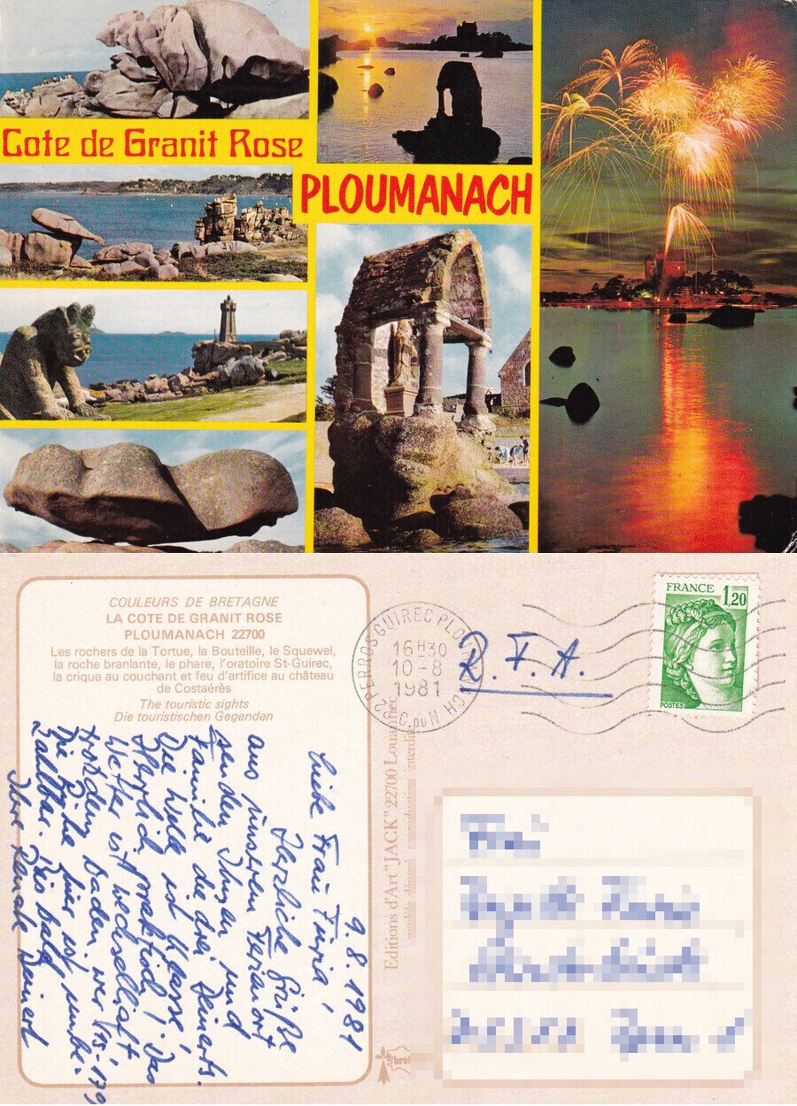 Ploumanach. Cote de Granit Rose. Viaggiata 1981 | Immagine principale