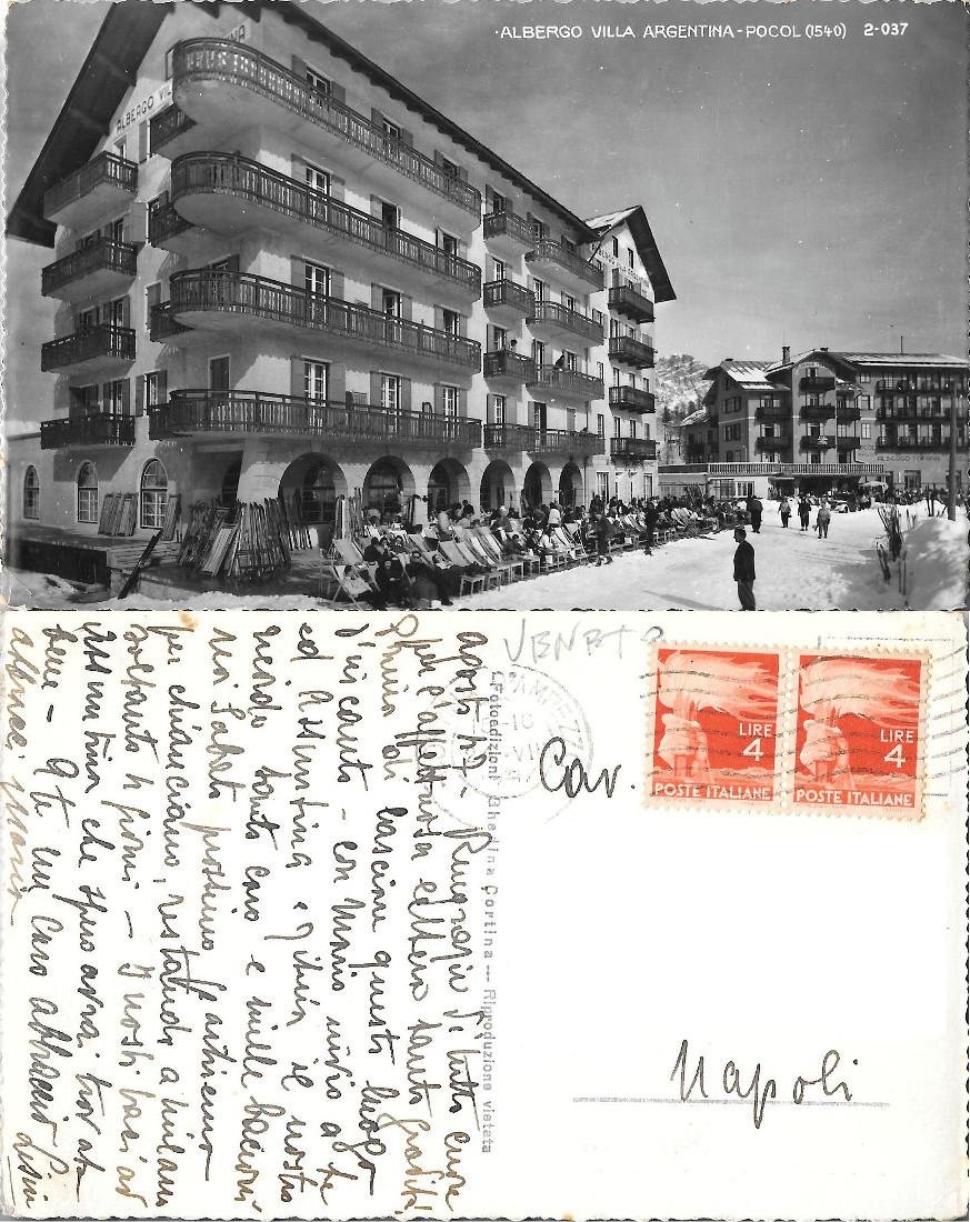 Pocol. Albergo Villa Argentina. Viaggiata 1947 | Immagine principale
