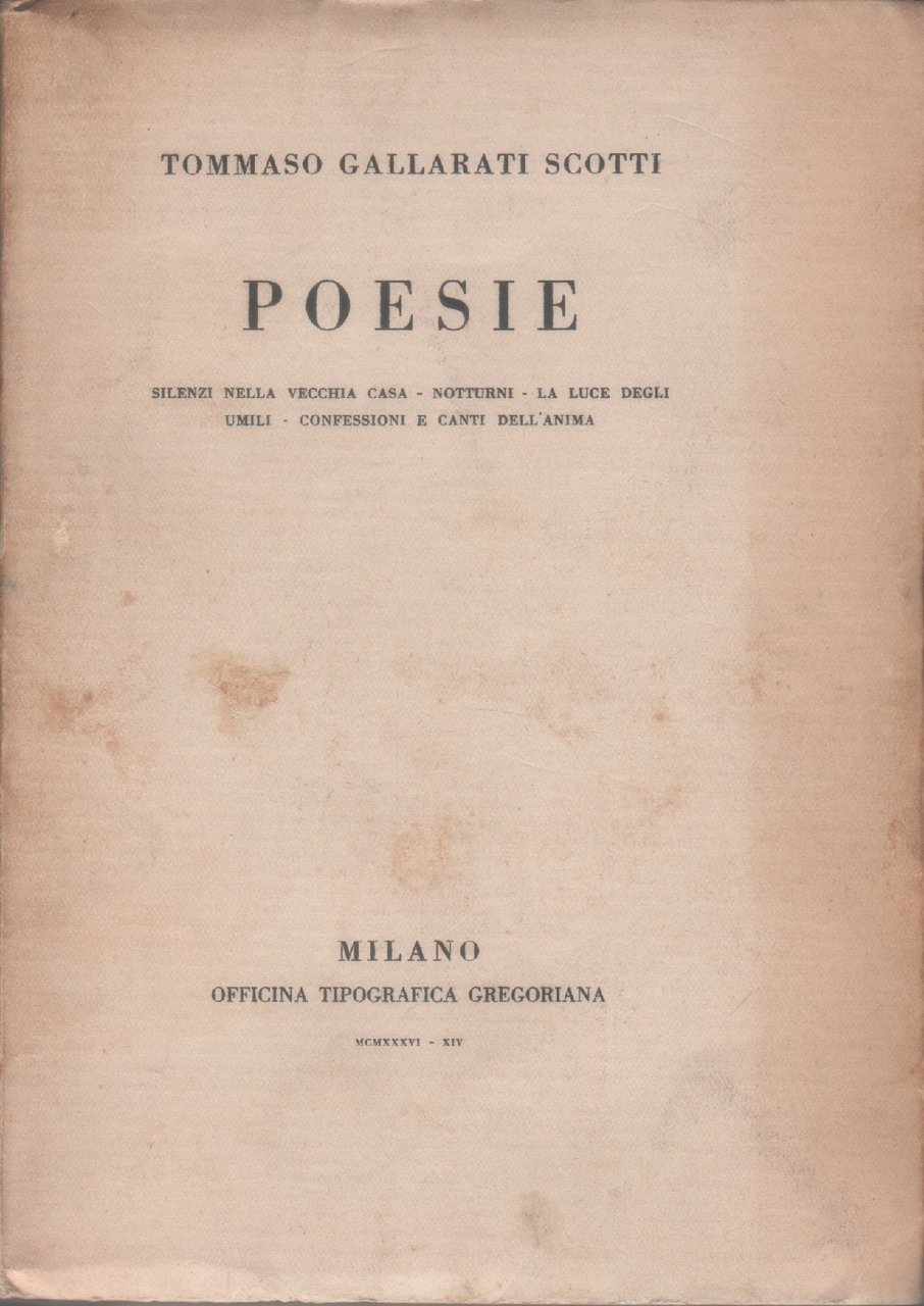 Poesie - Tommaso Gallarati Scotti | Immagine principale