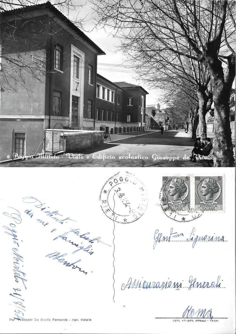 Poggio Mirteto. Viale e Edificio scolastico Giuseppe de Vito. Viaggiata … | Immagine principale