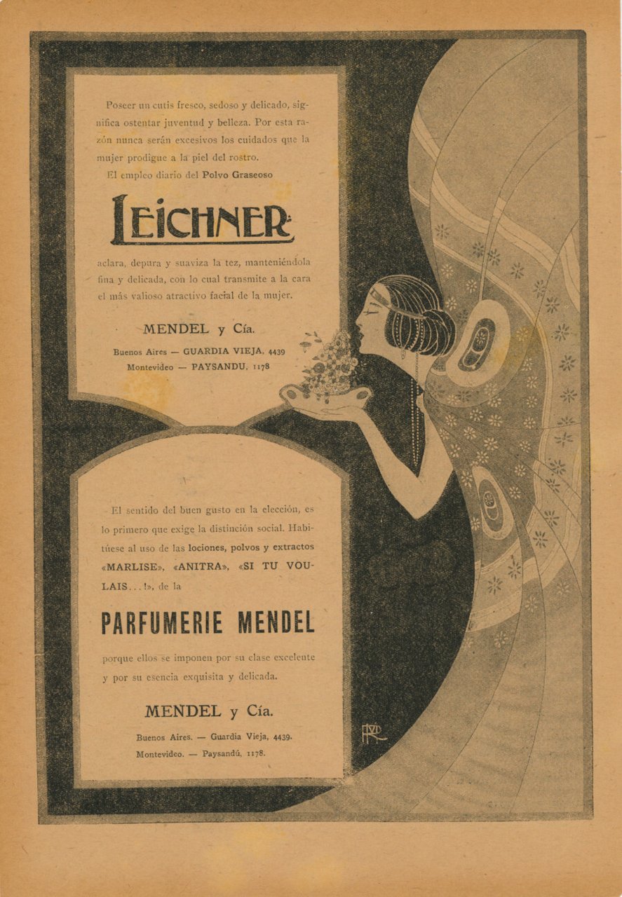 Polvo graseoso Leichner. Parfumerie Mendel. Advertising 1922 | Immagine principale