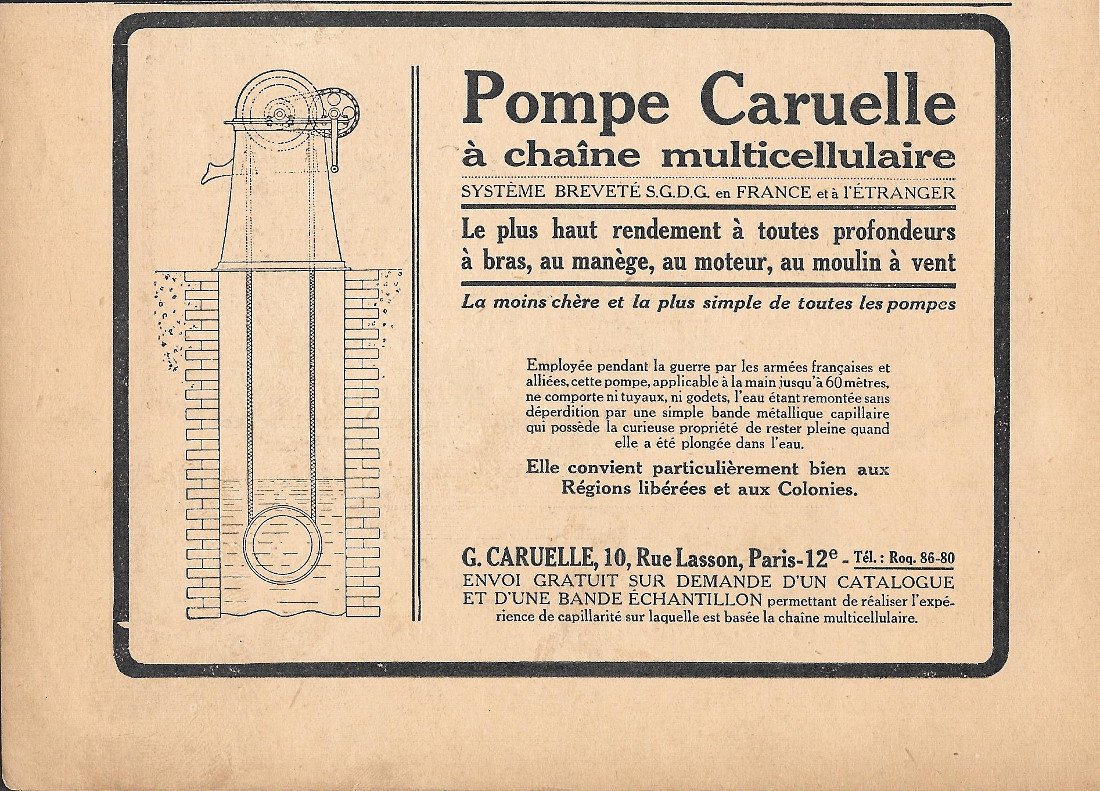 Pompe Caruelle a chaine multicellulaire - Advertising 1920 | Immagine principale