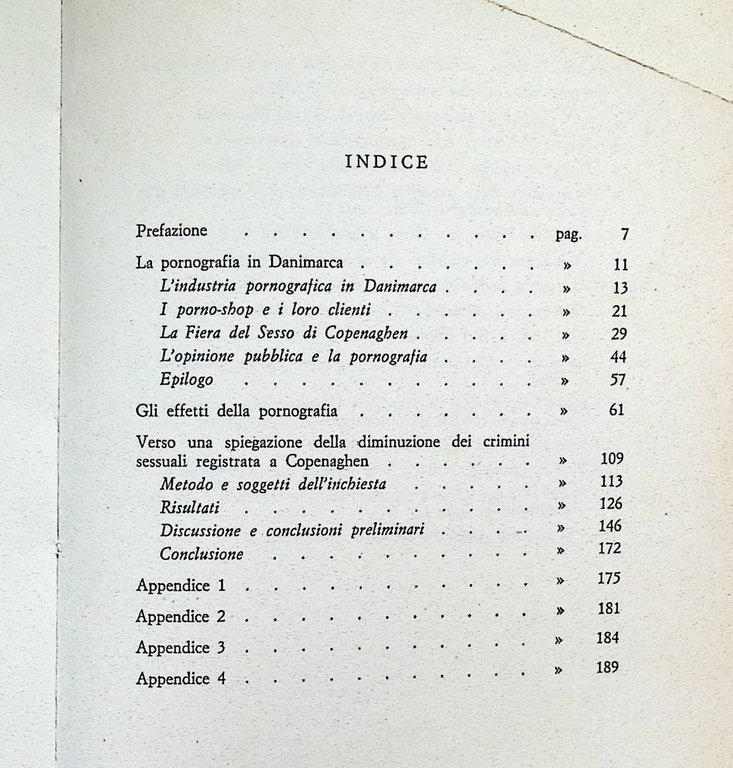 Pornografia e Crimine in Danimarca Libro Kutschinsky Problemi Documenti Sugar