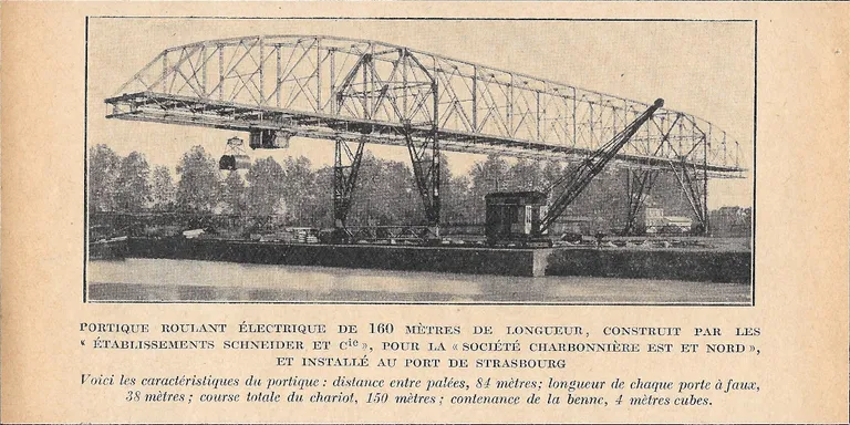 Portique roulant electrique de 160 mètres , port de Strasbourg …