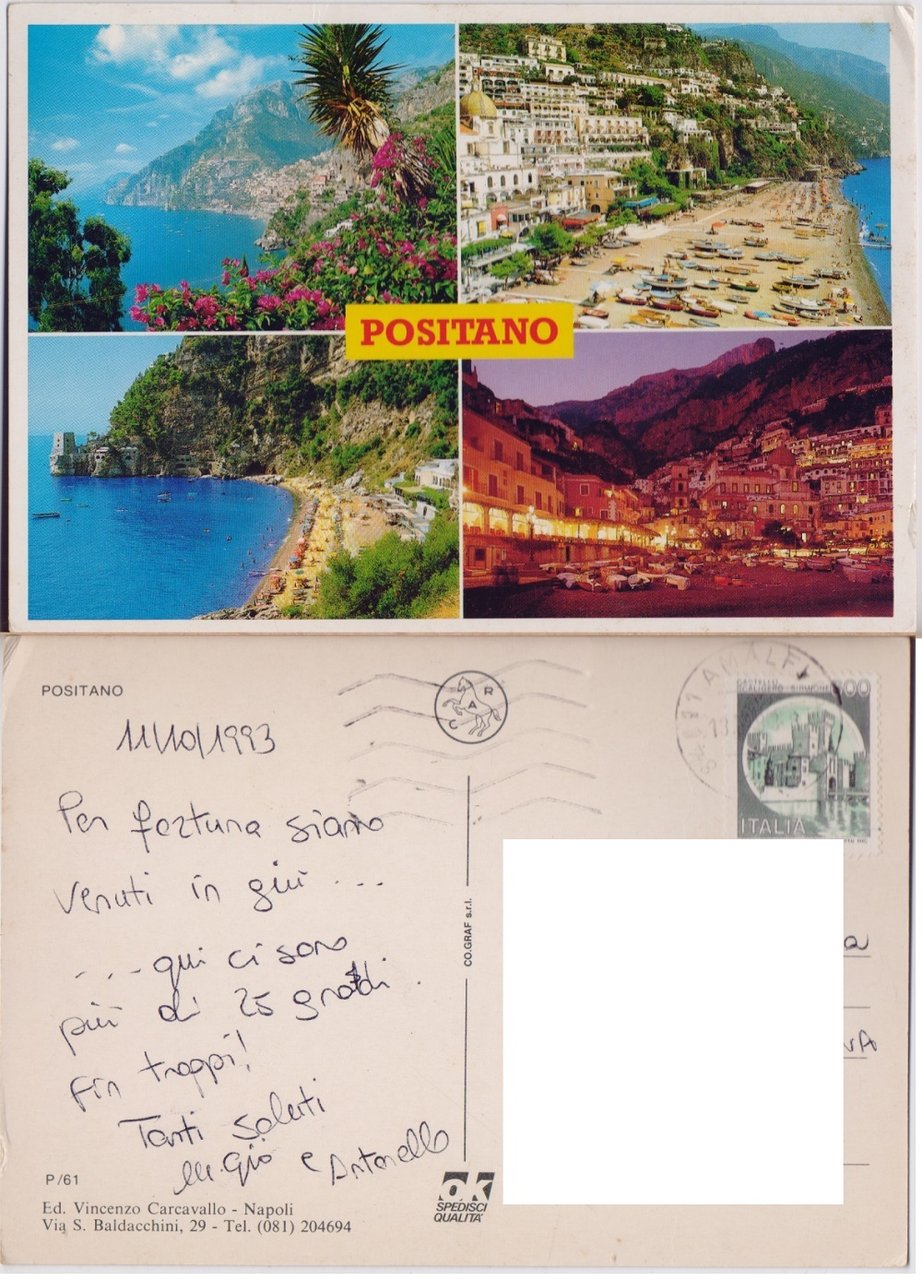 Positano. Vedute. Viaggiata 1993 | Immagine principale