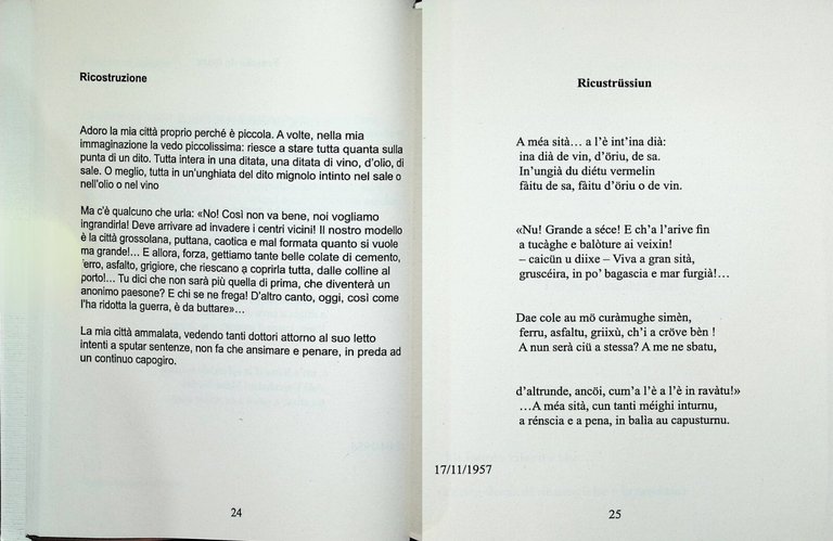 Premiato Sonettificio Sanremasco Libro D'Imporzano Poesie Dialetto Sanremasco