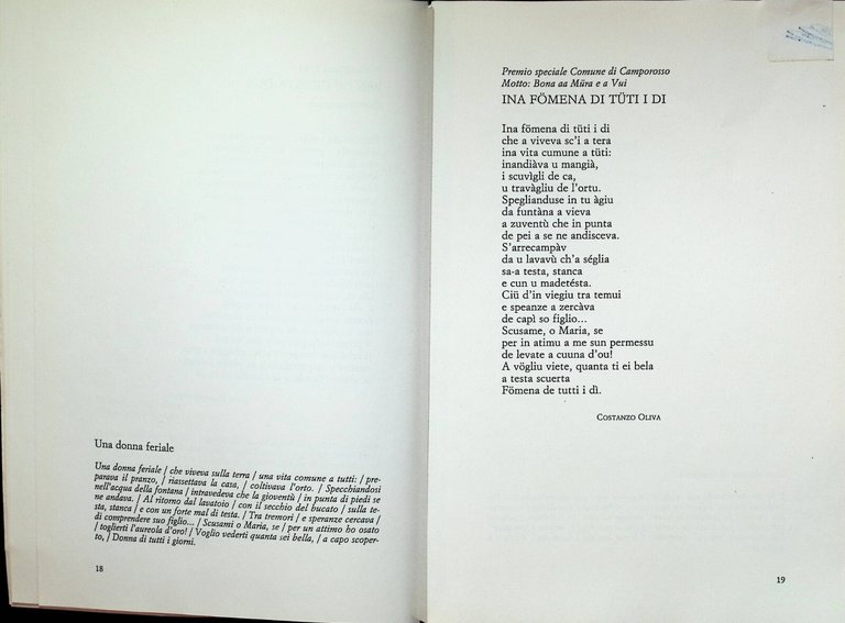 Premio Oleandro Camporosso Poesia Dialettale Ligure 1994 1995 Poesie Dialetto