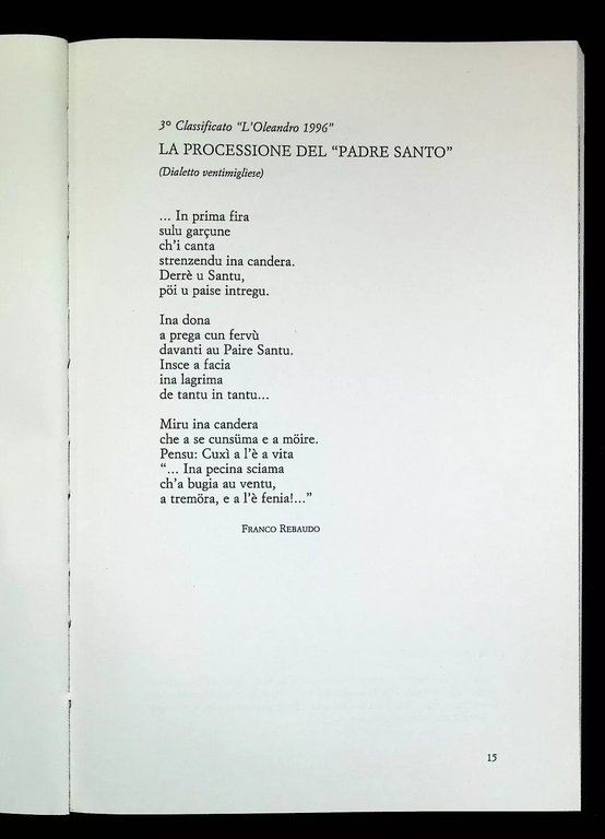 Premio Oleandro Camporosso Poesia Dialettale Ligure 1996 1997 Poesie Dialetto
