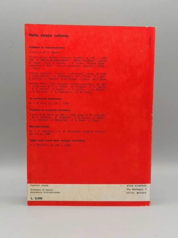 Problemi Di Teoria Monetaria Internazionale Libro Onida Saggi Economia Etas