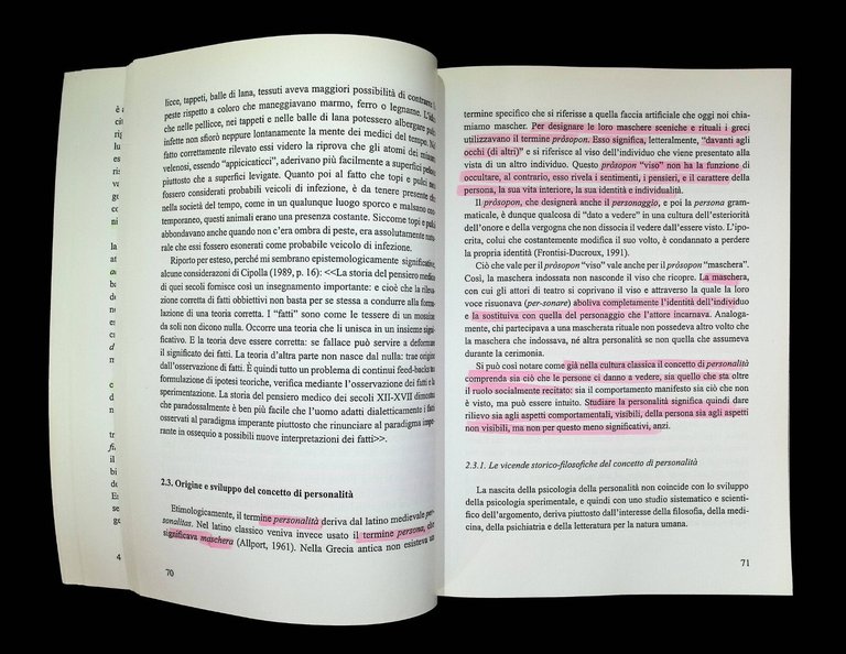 Prolegomeni allo Studio della Personalità Libro Porzionato Progetto Padova 2001