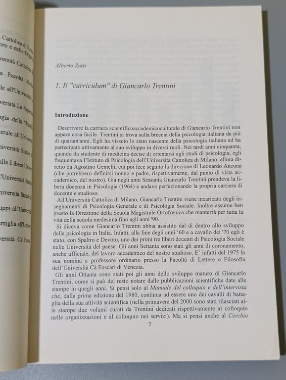 Psicologia a più dimensioni. Scritti in onore di Giancarlo Trentini