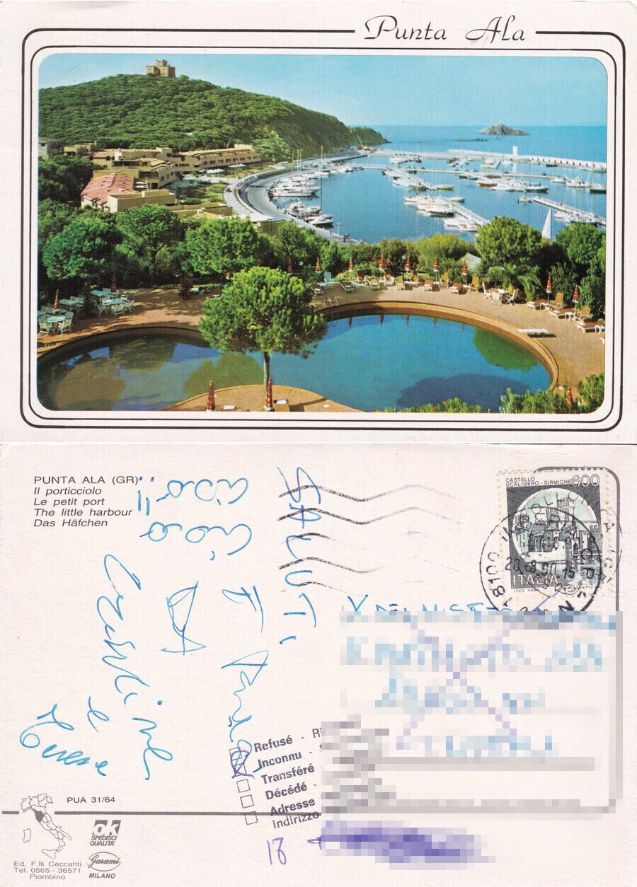 Punta Ala (GR). Il Porticciolo - Viaggiata 1990 | Immagine principale