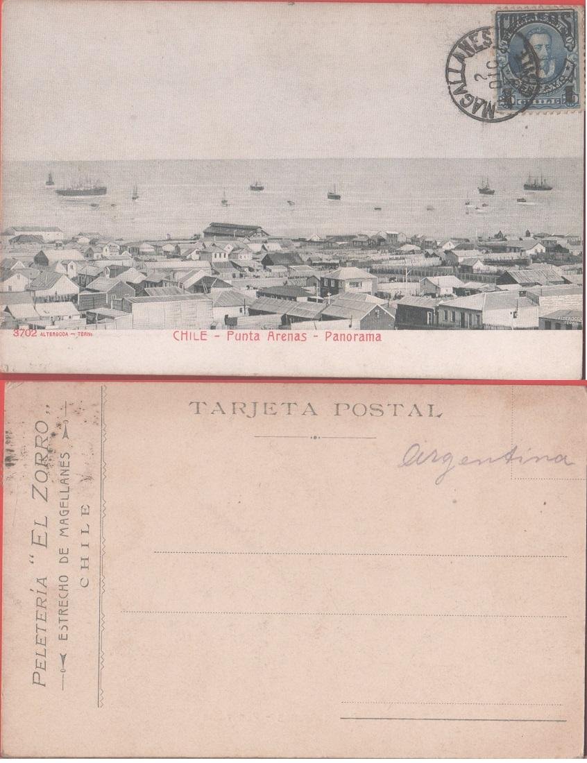 Punta Arenas (Cile). Panorama . Viaggiata 1905 | Immagine principale
