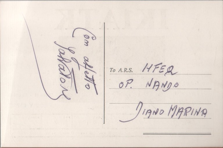 Radio Card. Diano Marina (IM) 1985. IK1ATK - Salvatore Marino | Immagine Gallery 2