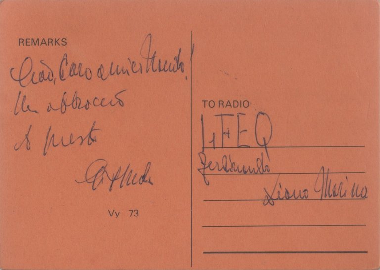 Radio Card. Velletri 1973. IØOGT- Goffredo Tredici | Immagine Gallery 2