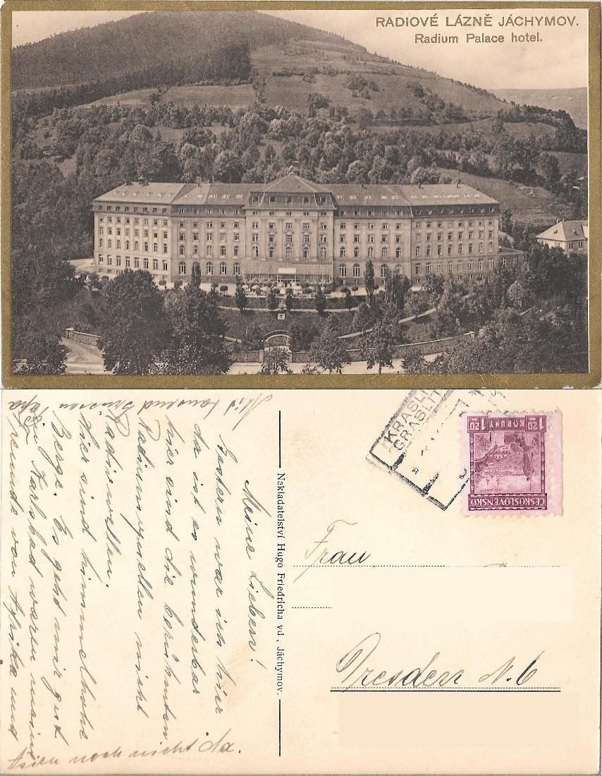 Radiové Laznè Jachymov. Radium Palace Hotel. Viaggiata | Immagine principale