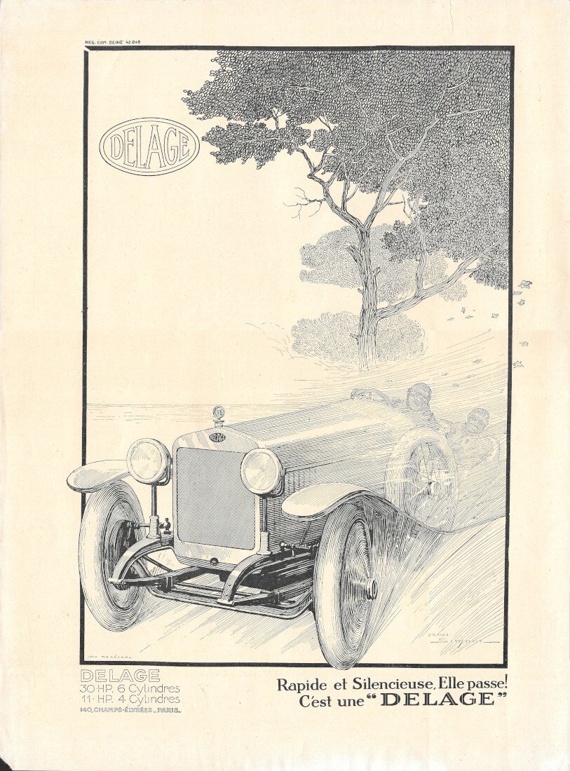 Rapide e silencieuse, elle passe! C'est une Delage - Advertising … | Immagine principale