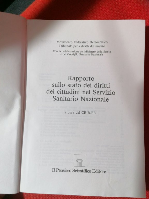 Rapporto sullo stato dei diritti dei cittadini nel Servizio sanitario …