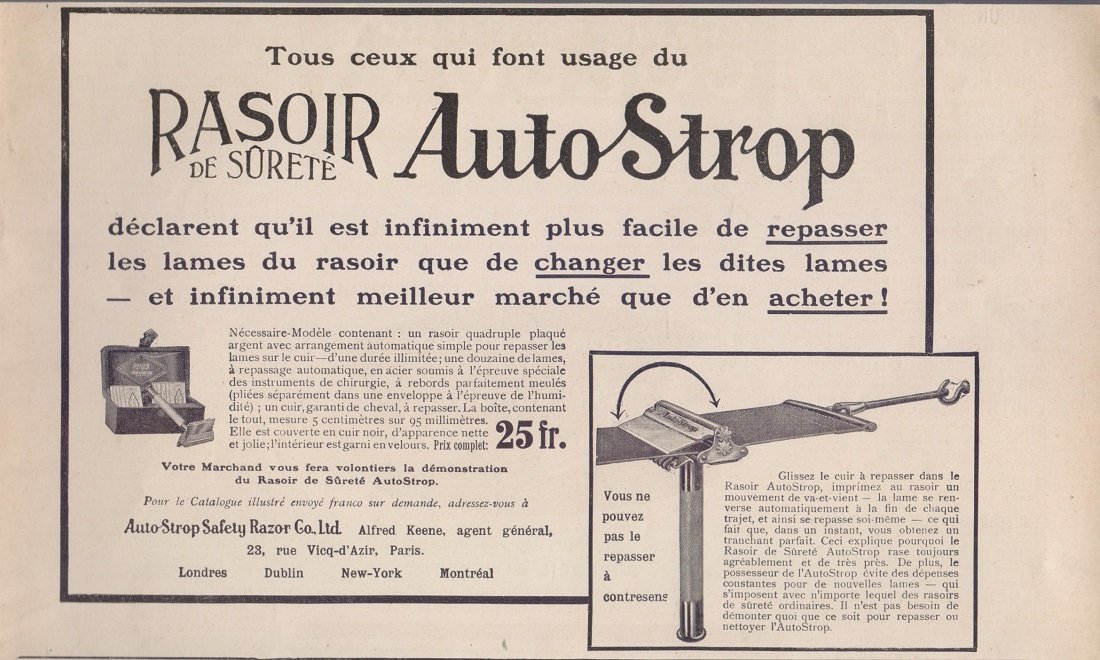 Rasoir de surete AutoStrop. Advertising 1910 | Immagine principale