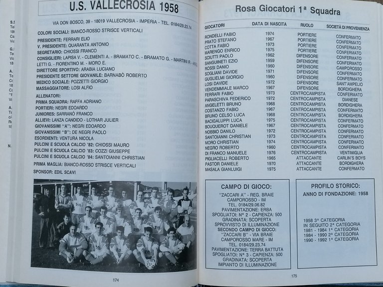 Rassegna Del Calcio Dilettantistico Ligure 1993 Libro Gianni Balestri Raro