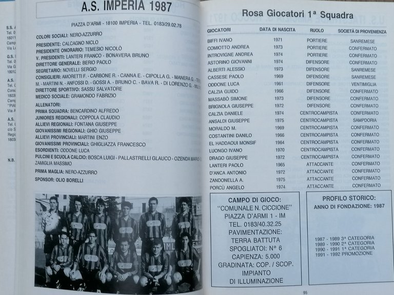 Rassegna Del Calcio Dilettantistico Ligure 1993 Libro Gianni Balestri Raro