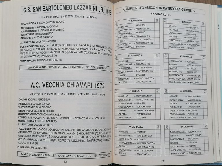 Rassegna Del Calcio Dilettantistico Ligure 1993 Libro Gianni Balestri Raro