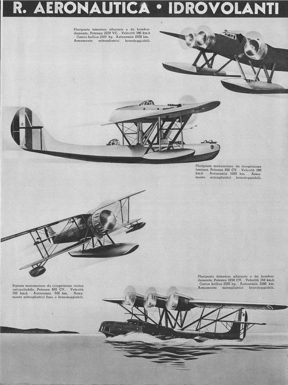 Regia Aeronautica. Aeroplani, idrovolanti - Advertising 1938 | Immagine Gallery 2