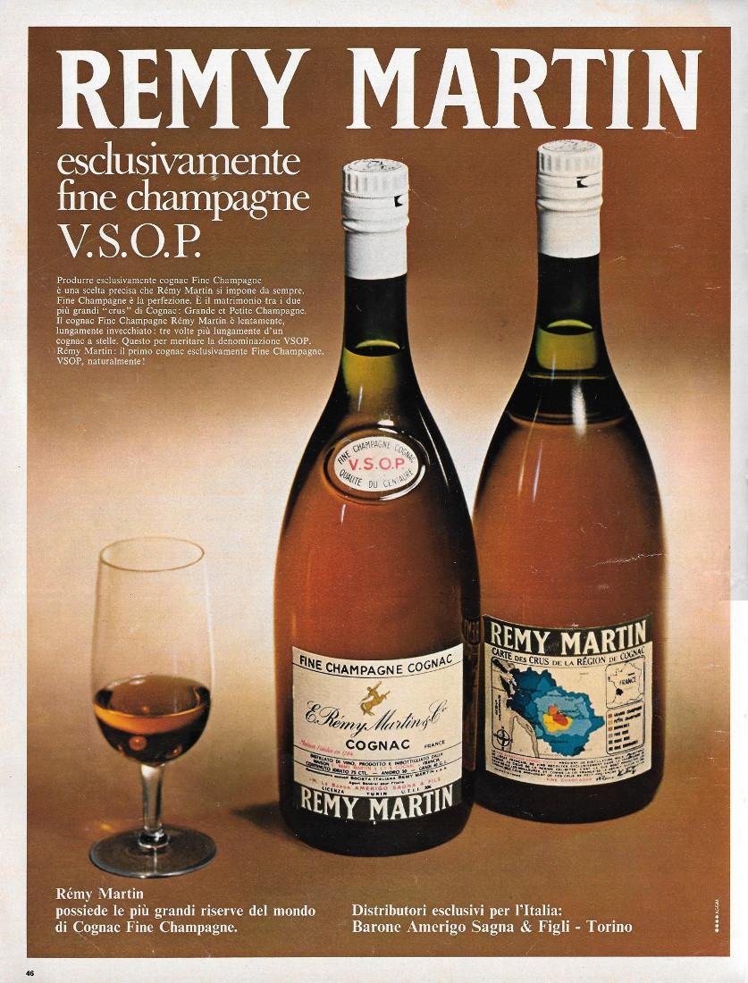 Remy Martin esclusivamente fine champagne VSOP. Advertising 1970 | Immagine principale