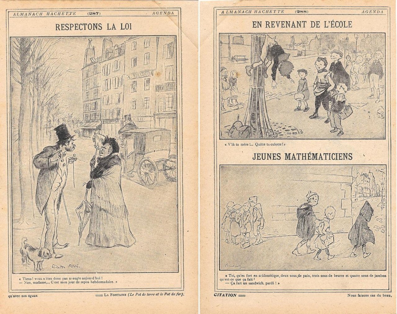 Respectons la loi/ En revenat de l'ecole/Jeunes mathematiciens. Stampa 1923 … | Immagine principale