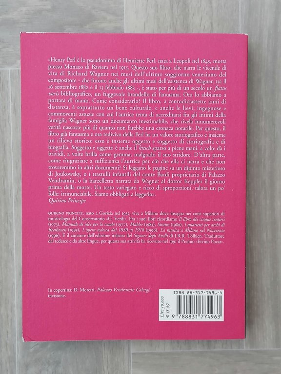 Richard Wagner a Venezia Libro Henry Perl Marsilio Edizione Italiana …