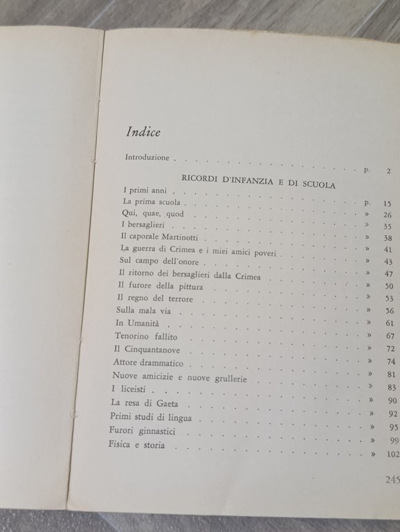Ricordi d'infanzia e di scuola. La vita militare