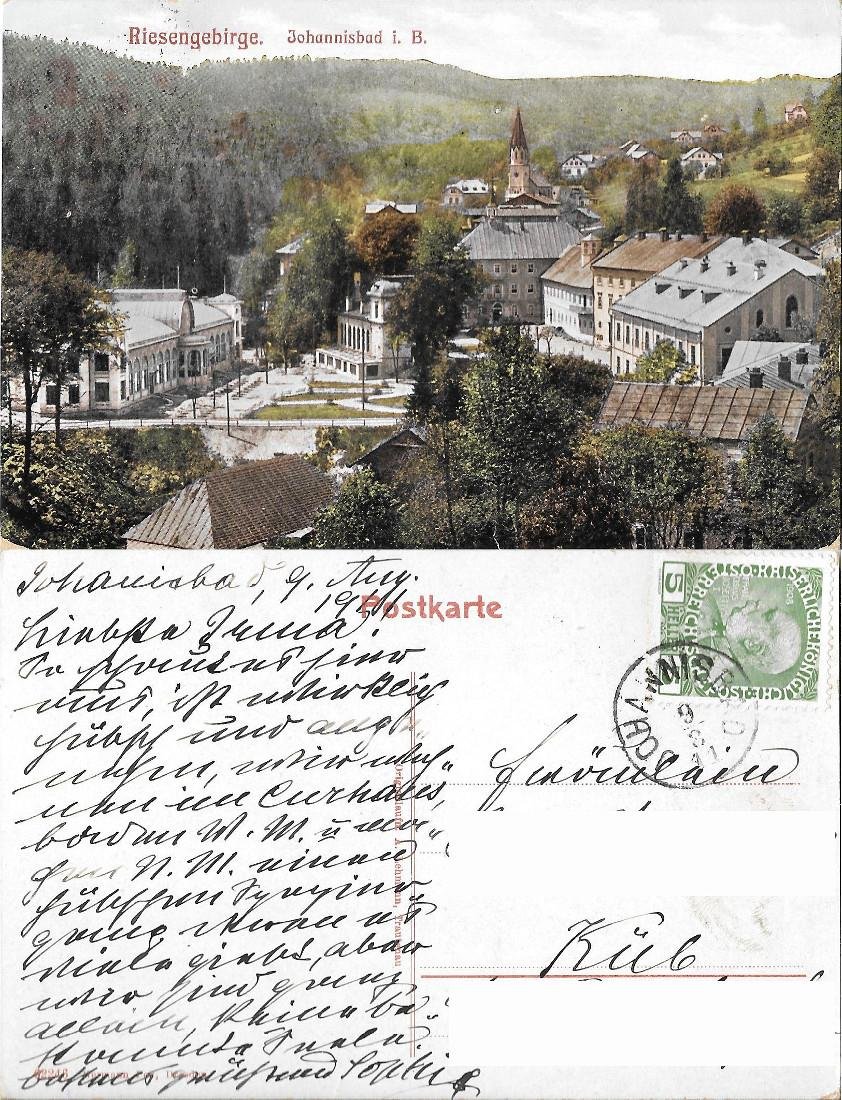 Riesengebirge. Johannisbad i.B. Viaggiata 1911 | Immagine principale