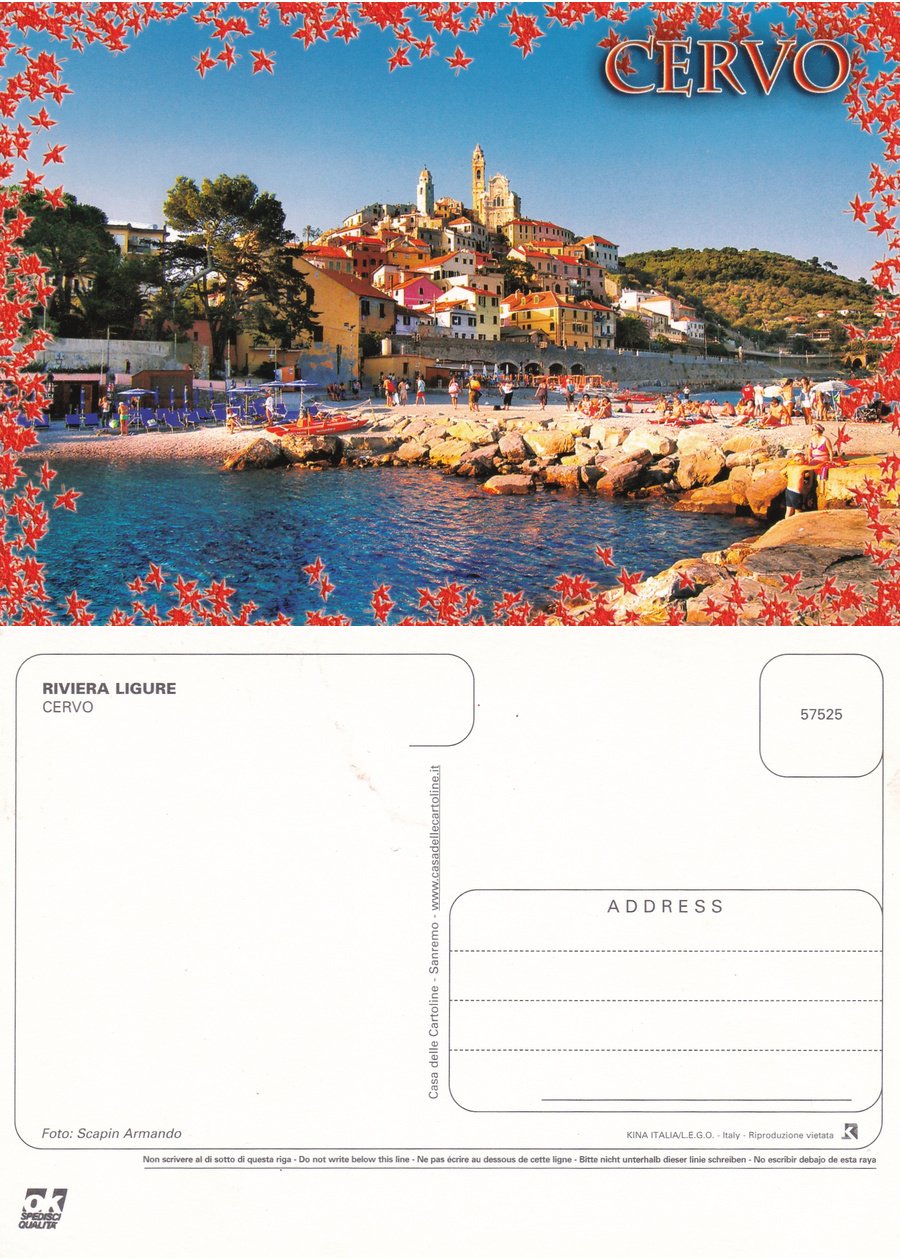 Riviera Ligure. Cervo (IM). Non viaggiata | Immagine principale