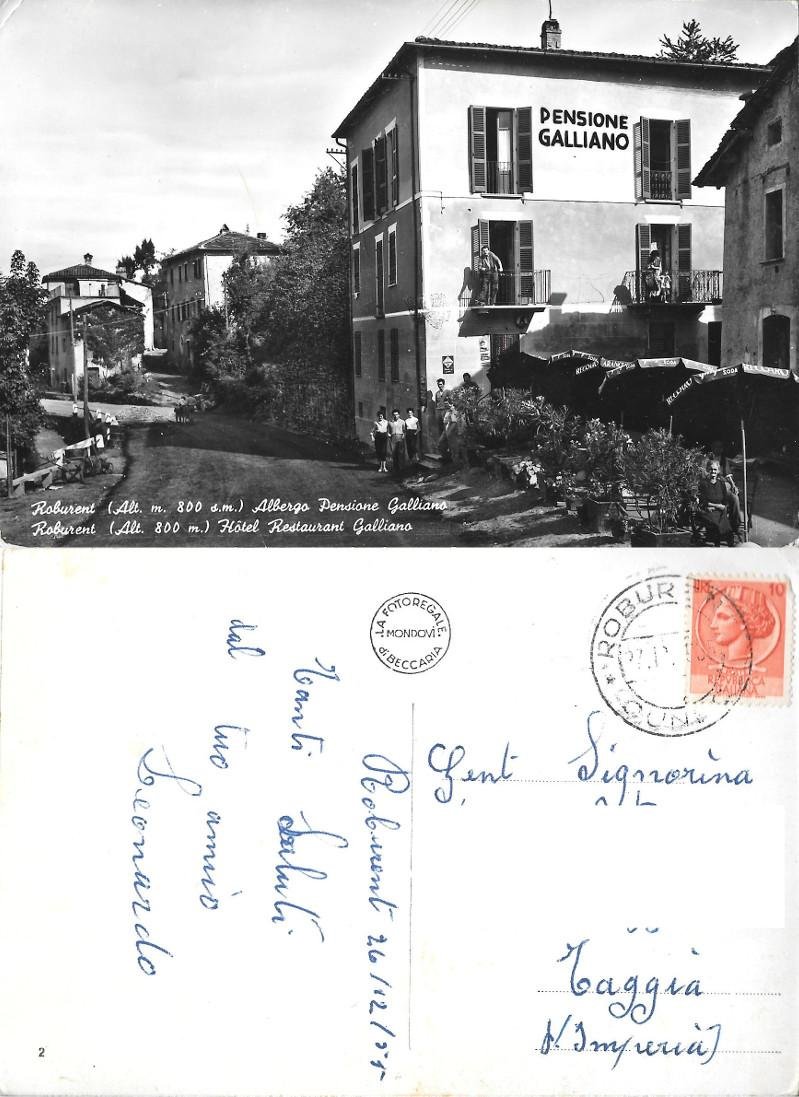 Roburent (CN). Albergo pensione Galliano. Viaggiata 1955 | Immagine principale
