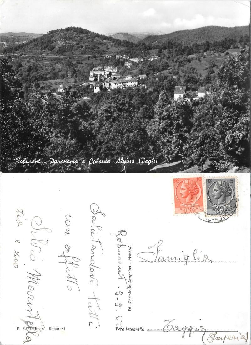 Roburent (CN). Panorama e Colonia Alpina (Pegli). Viaggiata 1960 | Immagine principale