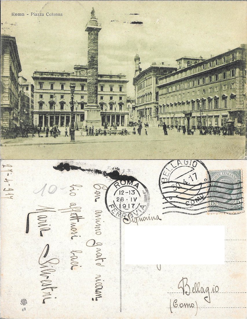 Roma - Piazza Colonna. Viaggiata 1917 | Immagine principale
