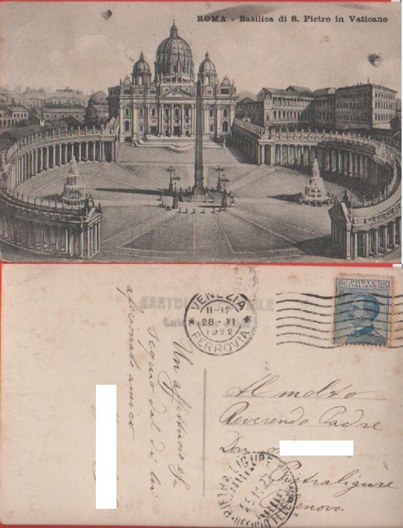 Roma. Basilica di San Pietro in Vaticano. Viaggiata 1913 | Immagine principale