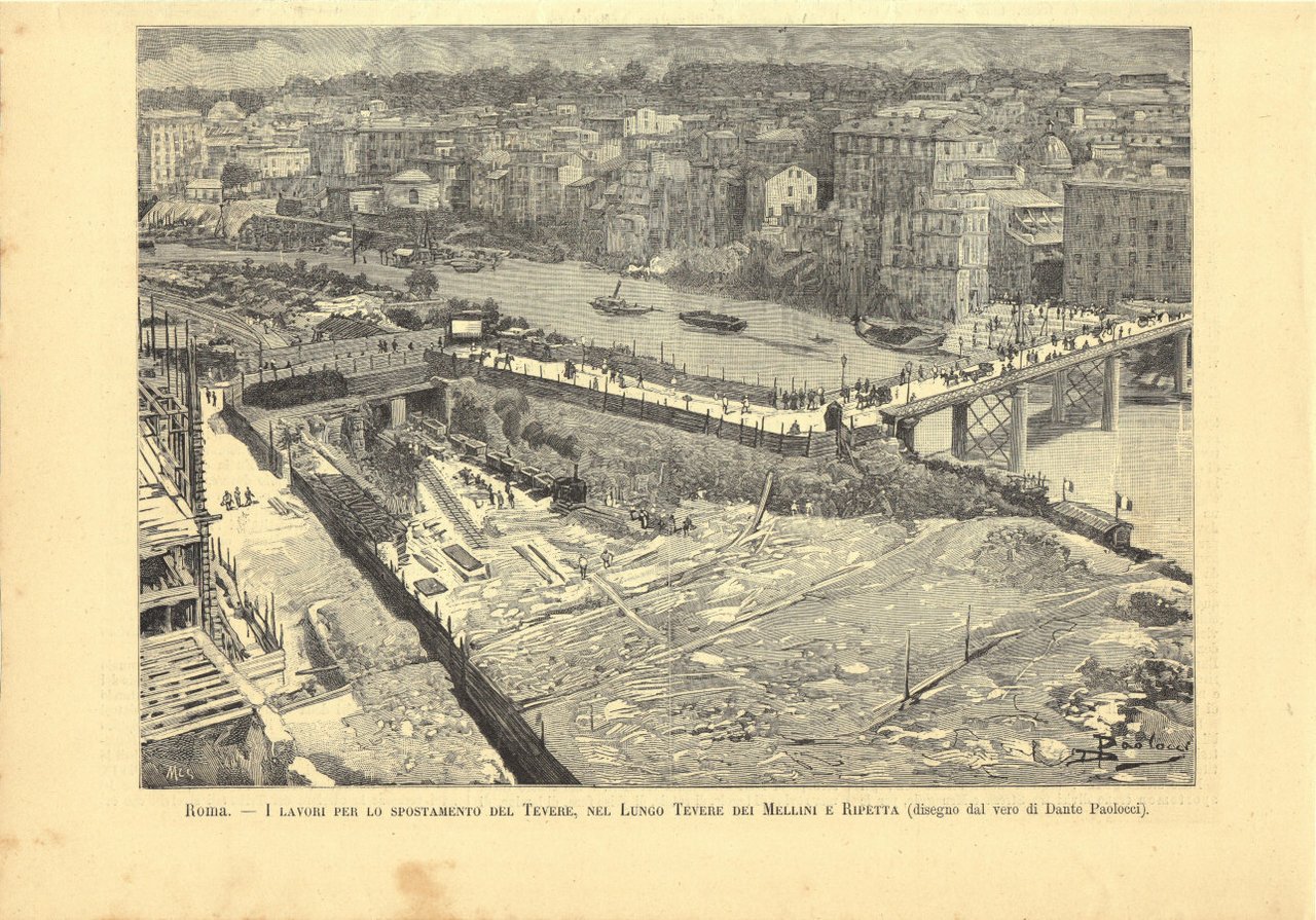 Roma. I lavori per lo spostamento del Tevere nel Lungo … | Immagine principale