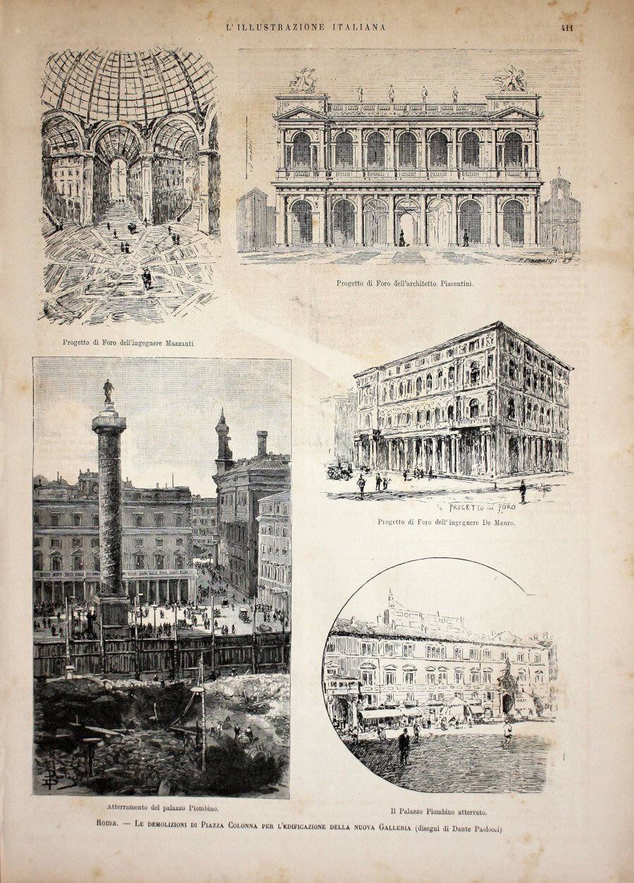 Roma. Le demolizioni di piazza Colonna per l'edificazione della nuova … | Immagine principale