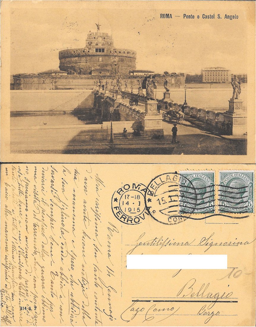 Roma. Ponte e Castel S. Angelo. Viaggiata 1915 | Immagine principale