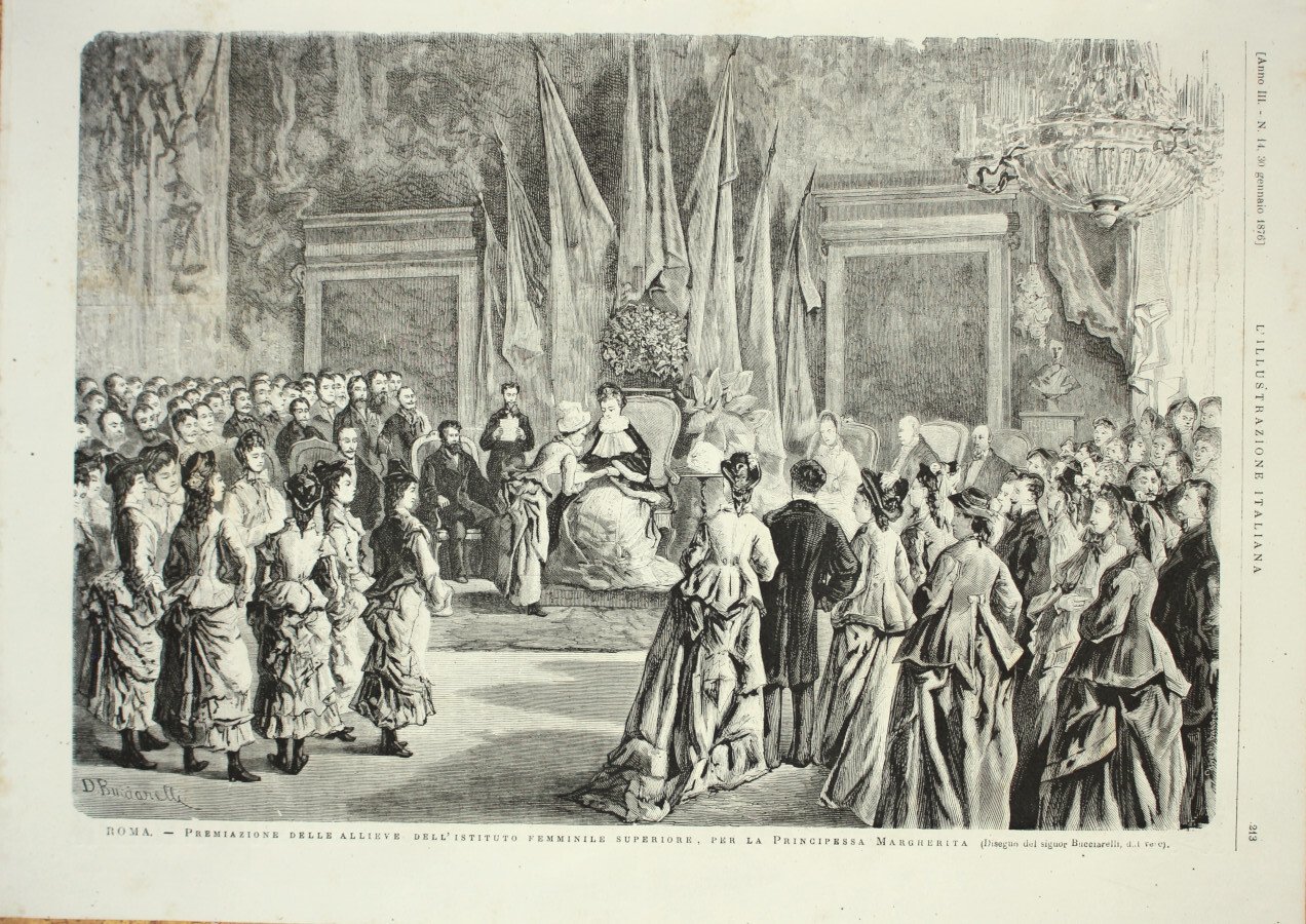 Roma. Premiazione delle allieve dell'Istituto Femminile Superiore. Stampa 1876 | Immagine principale