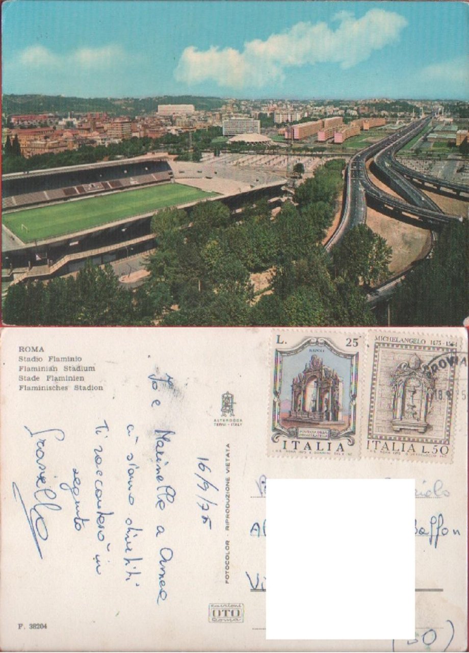 Roma. Stadio Flaminio. Viaggiata 1975 | Immagine principale