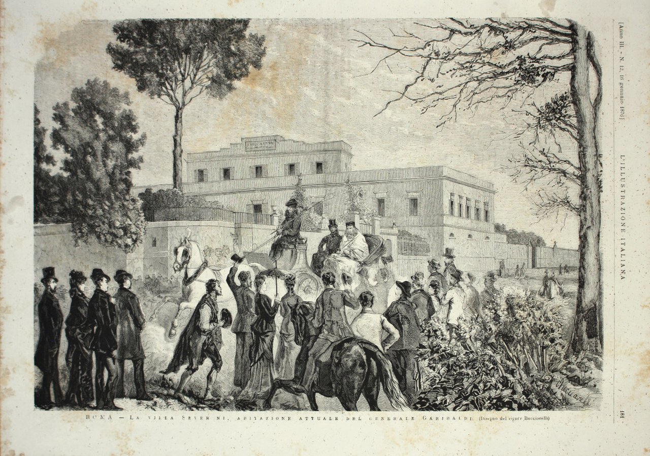 Roma. Villa Severini, abitazione attuale del generale Garibaldi. Stampa 1876 | Immagine principale