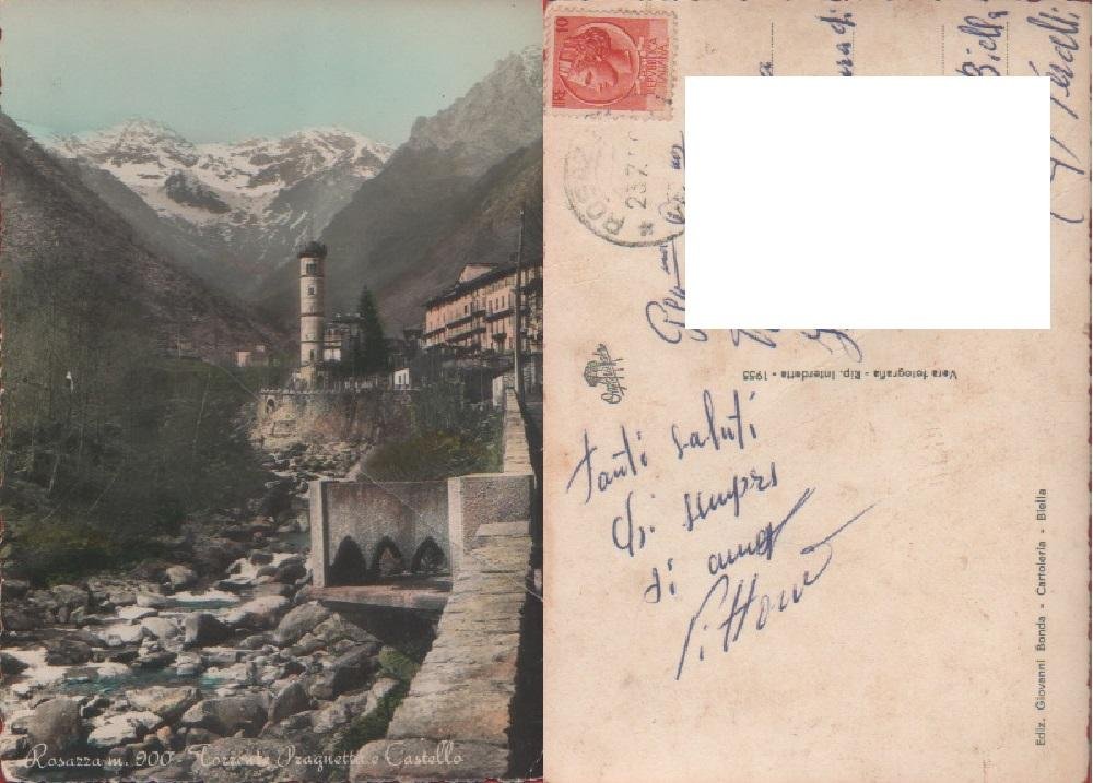 Rosazza. Torrente Pragnettae Castello. Viaggiata. | Immagine principale