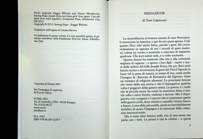 Rosemary Nyirumbe Cucire la Speranza Libro Whitten Henderson Bambine Soldato