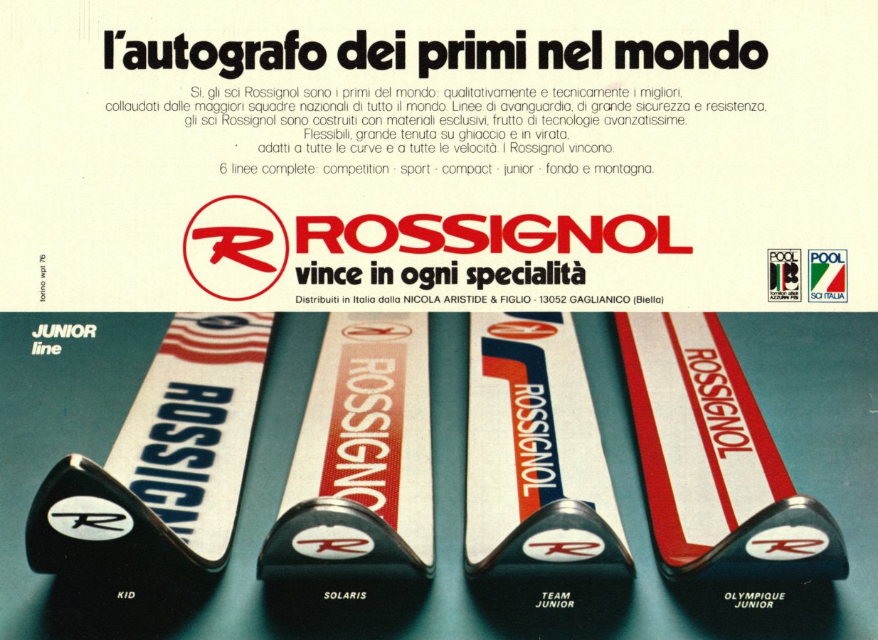 Rossignol vince in ogni specialità. Advertising 1976 | Immagine principale