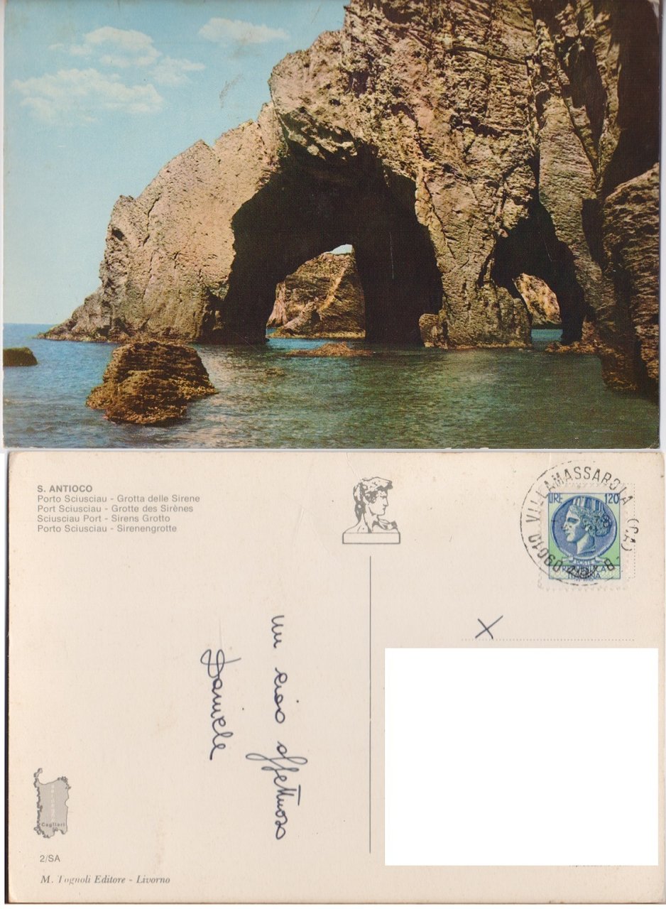 S. Antioco. Porto Sciusciau. Grotta delle Sirene. Viaggiata | Immagine principale