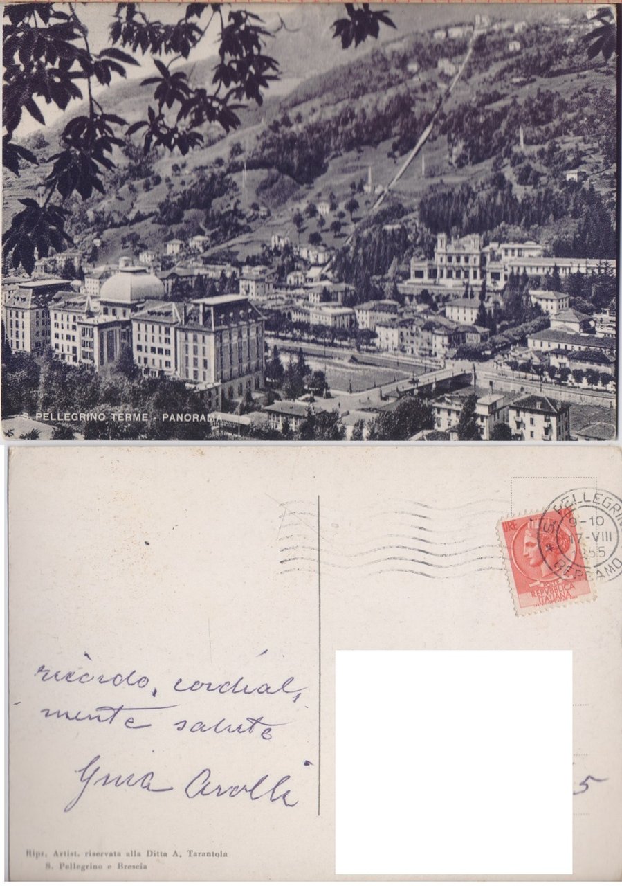 S. Pellegrino Terme (BG). Panorama. Viaggiata 1955 | Immagine principale
