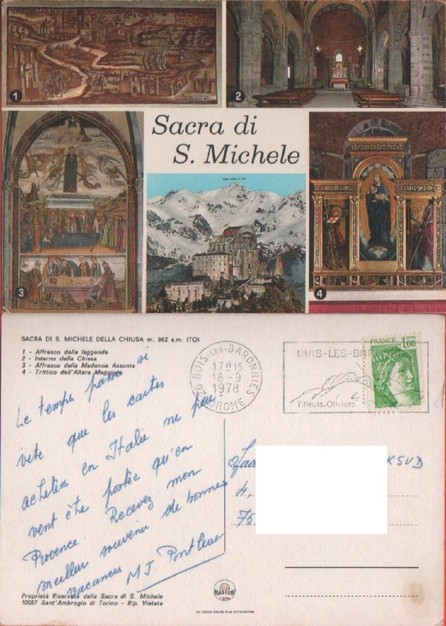 Sacra di S. MIchele. Viaggiata 1978 | Immagine principale