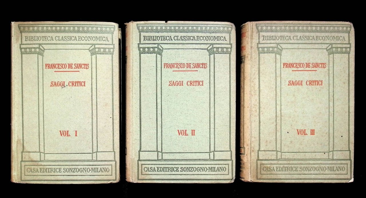 Saggi Critici Francesco De Sanctis Libro Sonzogno 3 Volumi Rilegati …